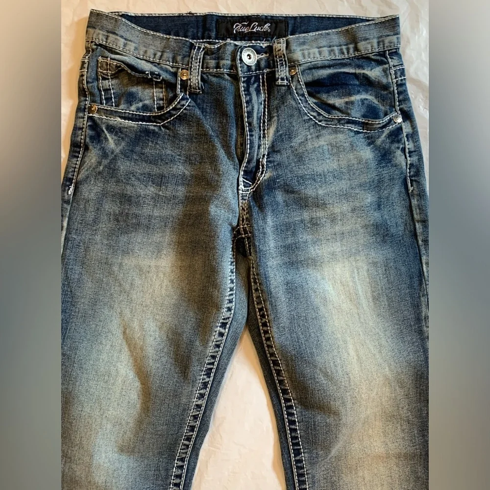 True Luck Men's Jeans Size 30x30 Straight Leg Med Wash